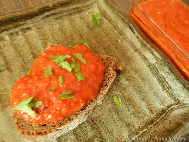 Рецепт дип соуса из запеченных перцев и томатов