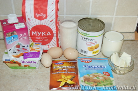Приготовление рецепта Торт-мусс с персиками шаг 1
