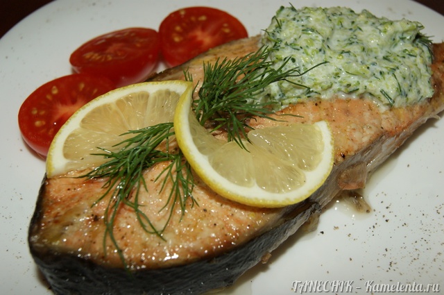 Рецепт лосося с соусом из брокколи