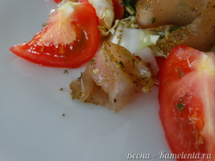 Приготовление рецепта Салат овощной  с вяленой куриной грудкой шаг 15
