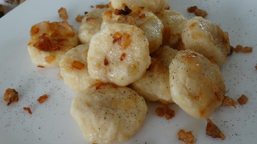 Рецепт Ленивые вареники из картошки со шкварками