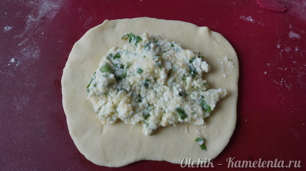 Приготовление рецепта Пирожки с сыром и зеленью (бездрожжевые) шаг 5