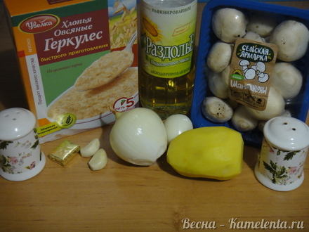 Приготовление рецепта Овсяно-грибные биточки шаг 1