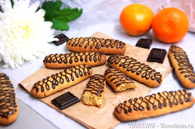 Рецепт мандариновых палочек с шоколадными нитями