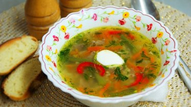 Рецепт Суп с пшеном и зеленой фасолью