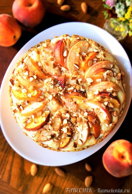 Рецепт пирога с маскарпоне и персиками