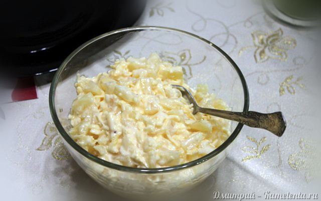 Рецепт ананасов с чесноком и сыром