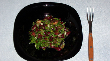 Рецепт Постный салат с грибами и фасолью