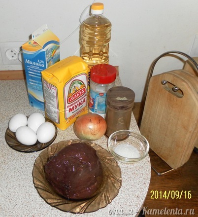 Приготовление рецепта Блинчато-печеночный торт шаг 1