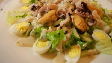 Рецепт Салат с морепродуктами