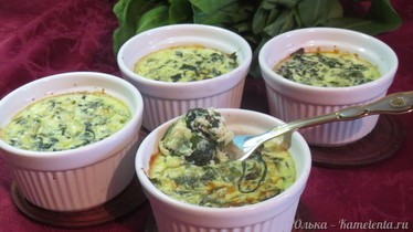 Рецепт Нежное клафути с черемшой и зеленым луком