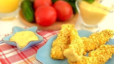 Рецепт Куриное филе в кукурузной панировке с дип-соусом карри