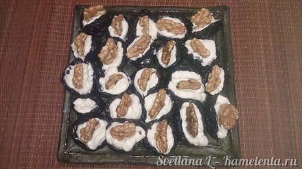 Приготовление рецепта Чернослив фаршированный кремом и грецким орехом шаг 4