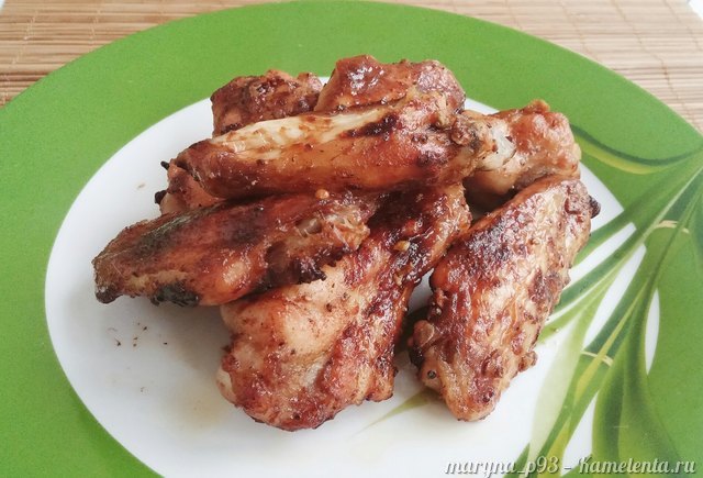 Рецепт аппетитных куриных крылышек в медово-соевом соусе