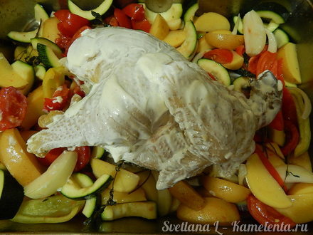 Приготовление рецепта Курица запеченная с овощами шаг 4