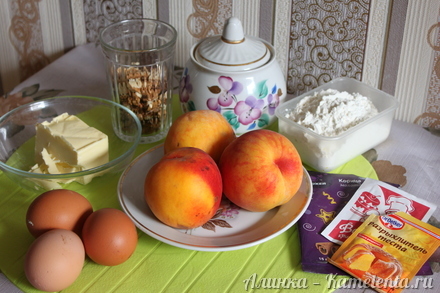 Приготовление рецепта Пирог с персиками шаг 1