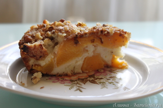 Рецепт пирога с персиками