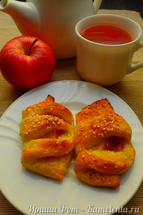 Приготовление рецепта Яблочные кармашки из творожного теста шаг 10