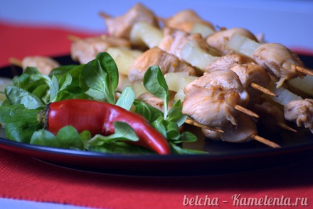 Приготовление рецепта Шашлычки из курицы с ананасом шаг 7