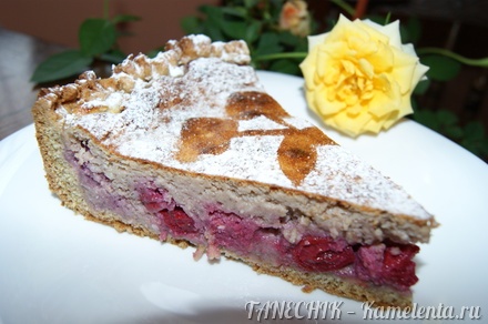 Приготовление рецепта Немецкий творожный пирог со сладкими вишнями шаг 15