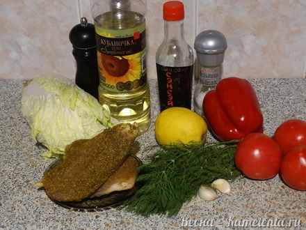 Приготовление рецепта Салат овощной  с вяленой куриной грудкой шаг 6