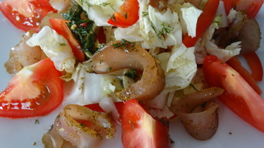 Рецепт Салат овощной  с вяленой куриной грудкой