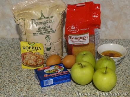 Приготовление рецепта Открытый яблочный пирог шаг 1