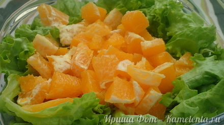 Приготовление рецепта Салат с креветками и апельсином шаг 4