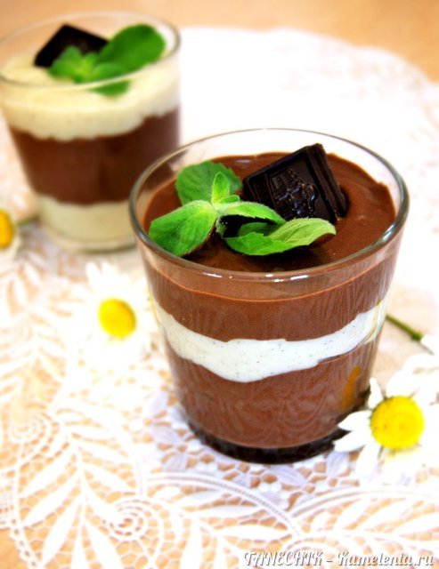 Рецепт шоколадно-ванильного пудинга