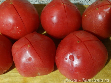 Приготовление рецепта Малосольные помидоры с зеленью шаг 5