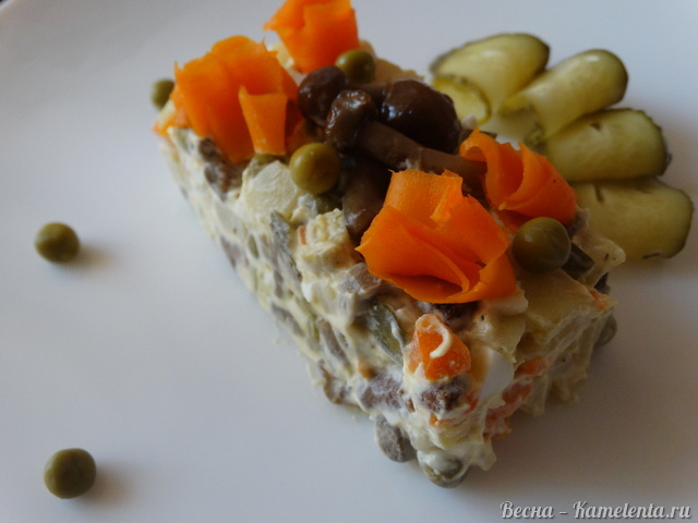 Рецепт салата оливье с грибами