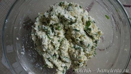 Приготовление рецепта Пирожки с сыром и зеленью (бездрожжевые) шаг 3