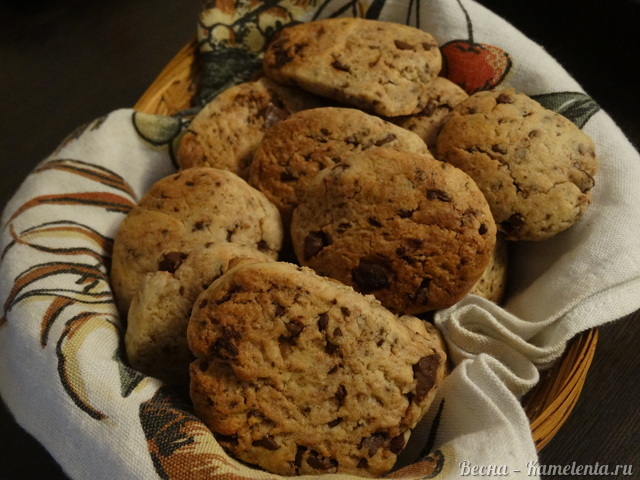 Рецепт овсяного печенья с кусочками шоколада