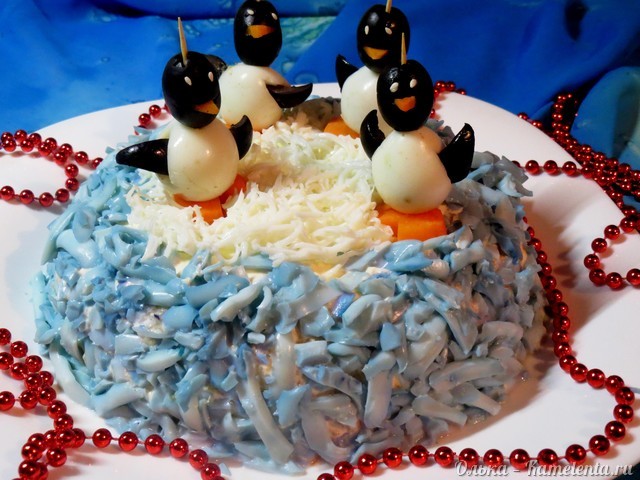Рецепт салата с веселыми пингвинчиками