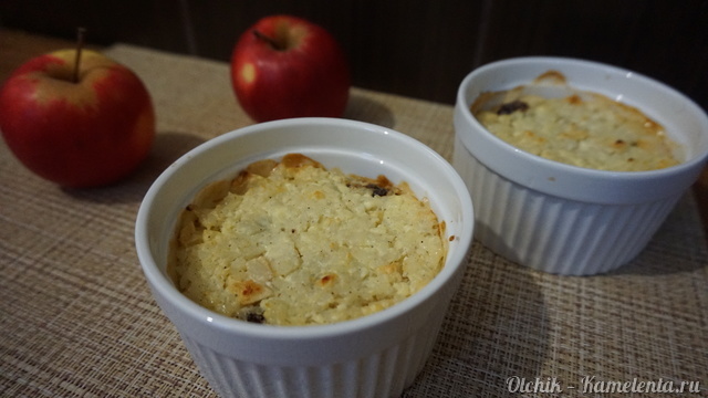 Рецепт рисовой запеканки с творогом и яблоком