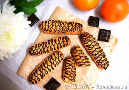 Приготовление рецепта Мандариновые палочки с шоколадными нитями шаг 9