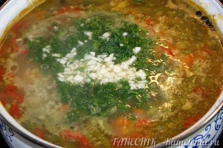 Приготовление рецепта Суп с пшеном и зеленой фасолью шаг 8