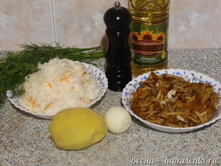 Приготовление рецепта Салат из квашенной капусты с грибами шаг 1