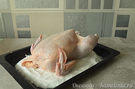 Приготовление рецепта Курица на соли шаг 3