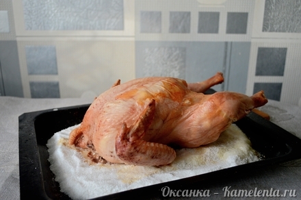 Приготовление рецепта Курица на соли шаг 4