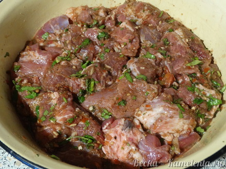 Приготовление рецепта Шашлык из мяса на сковороде шаг 4