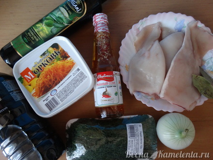 Приготовление рецепта Салат с кальмарами и корейской морковью шаг 1