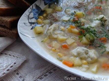 Приготовление рецепта Суп с клёцками и фрикадельками шаг 16