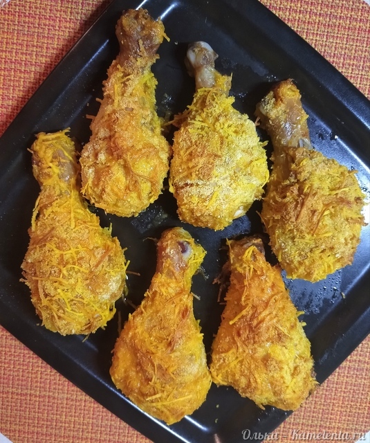 Рецепт супер хрустящих куриных голеней в сырной шубке в духовке