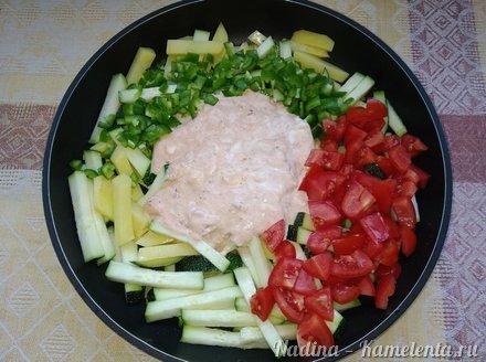Приготовление рецепта Свинина духовая с овощами, острым зеленым перцем и соусом шаг 5