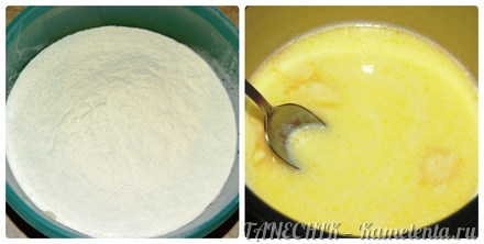 Приготовление рецепта Бисквит на горячем молоке со сметанно-йогуртовым кремом шаг 2
