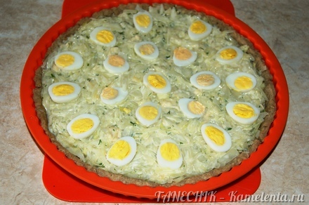 Приготовление рецепта Киш с капустой и яйцами шаг 12