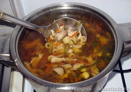 Приготовление рецепта Суп из вёшенок шаг 8