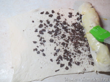 Приготовление рецепта Шоколадно-банановые булочки &quot;Улитки&quot; шаг 9