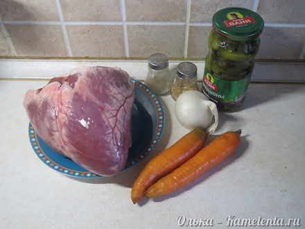 Приготовление рецепта Нежный салат с говяжьим сердцем шаг 1